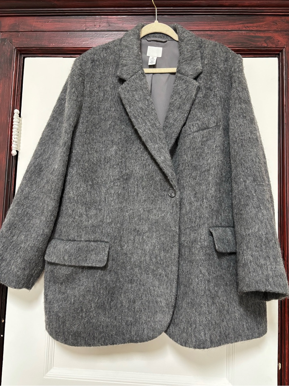 H&M - Wool-Blend Gray Women's Single-Button Coat